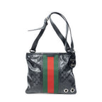 Gucci Web Media Messenger Black Guccissima Imprint Canvas