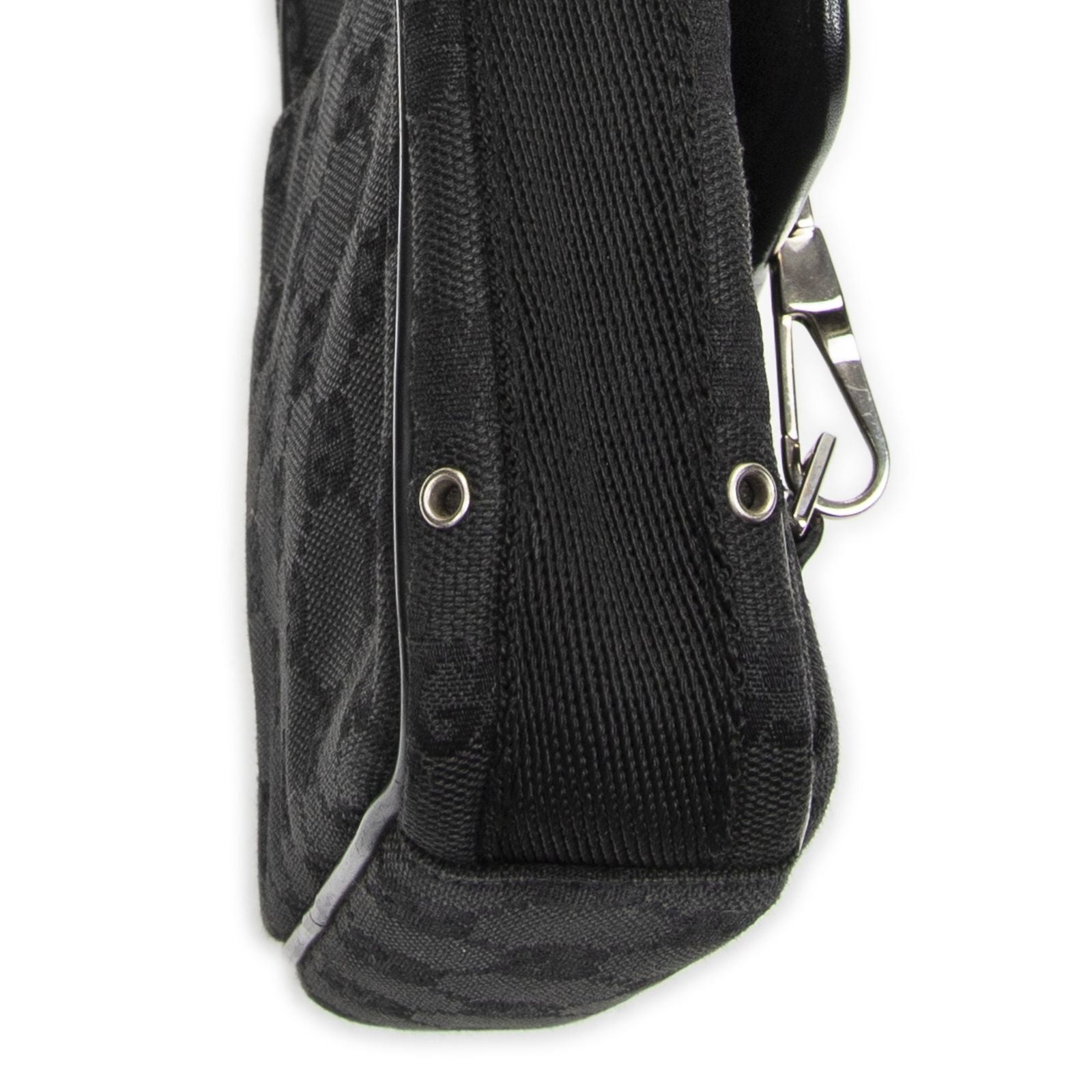 Gucci Zip Messenger Crossbody Black GG Canvas — view 7