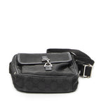 Gucci Zip Messenger Crossbody Black GG Canvas — view 6