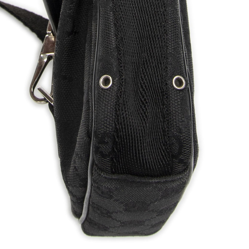 Gucci Zip Messenger Crossbody Black GG Canvas — view 8