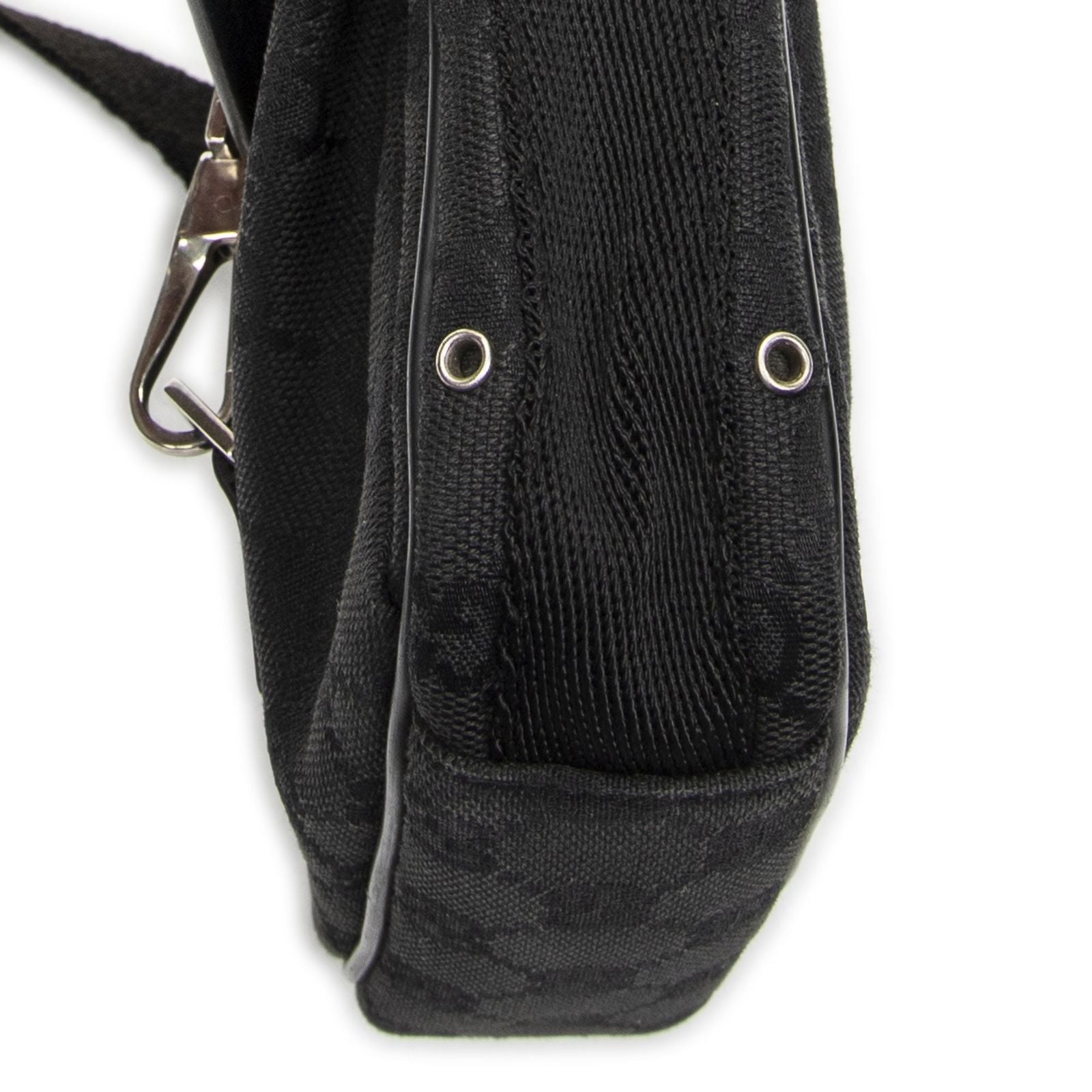 Gucci Zip Messenger Crossbody Black GG Canvas — view 8