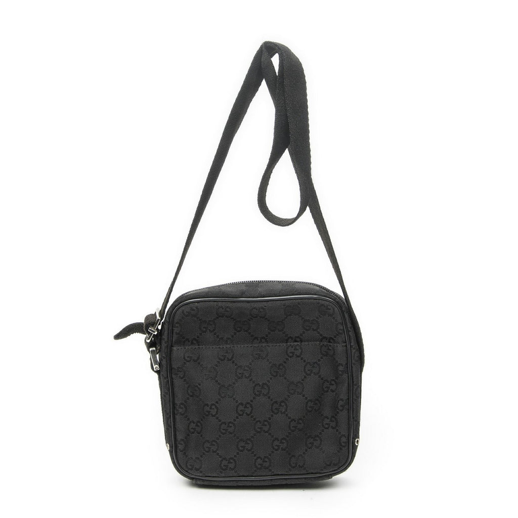Gucci Zip Messenger Crossbody Black GG Canvas — view 5