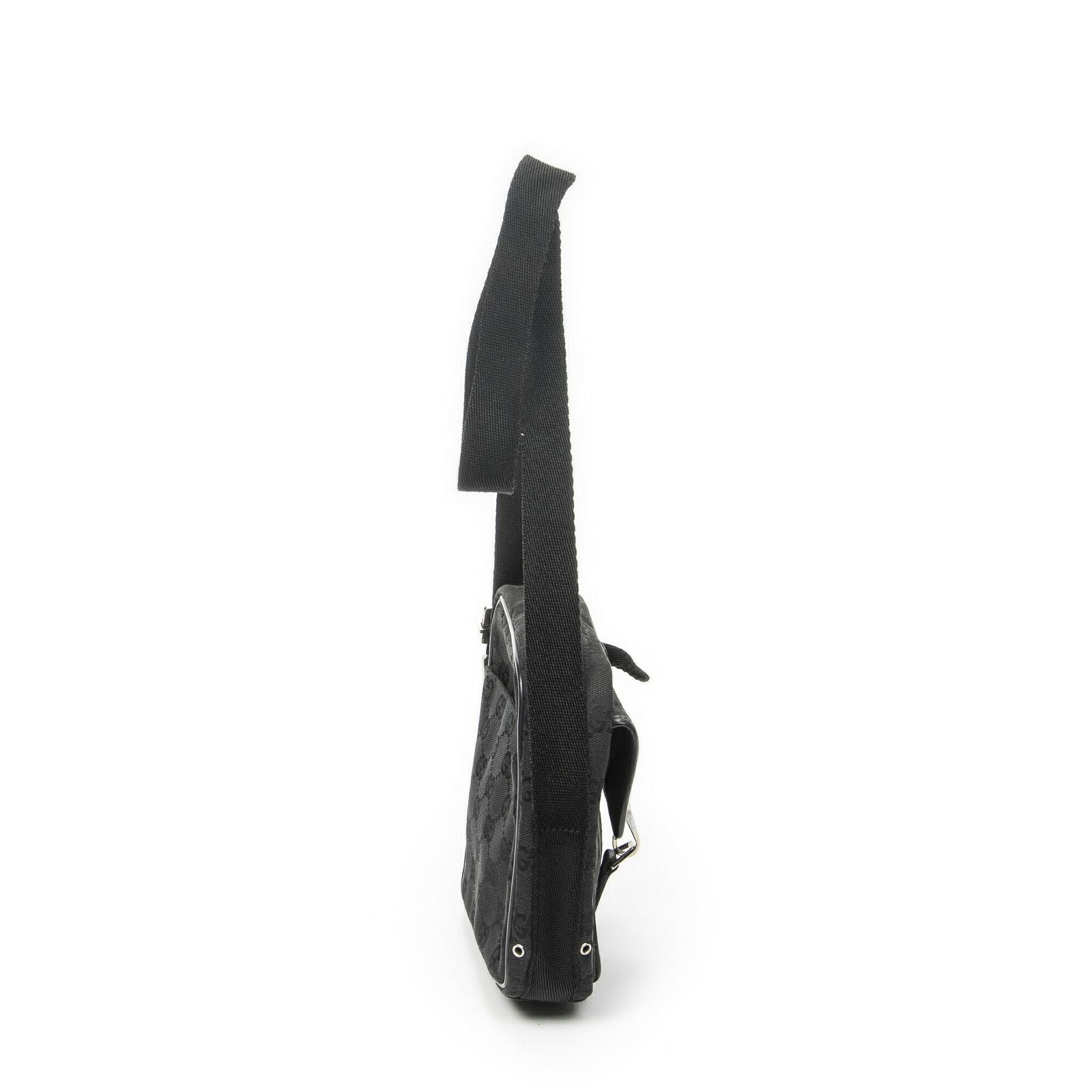 Gucci Zip Messenger Crossbody Black GG Canvas — view 4