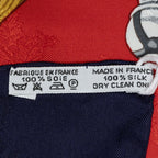 Hermes Scarf Red Navy Jacquard Silk — view 5