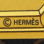 Hermes Scarf Black White Gold Silk — view 4
