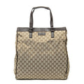 Gucci Pocket Shopping Tote Bag Beige Brown GG Canvas