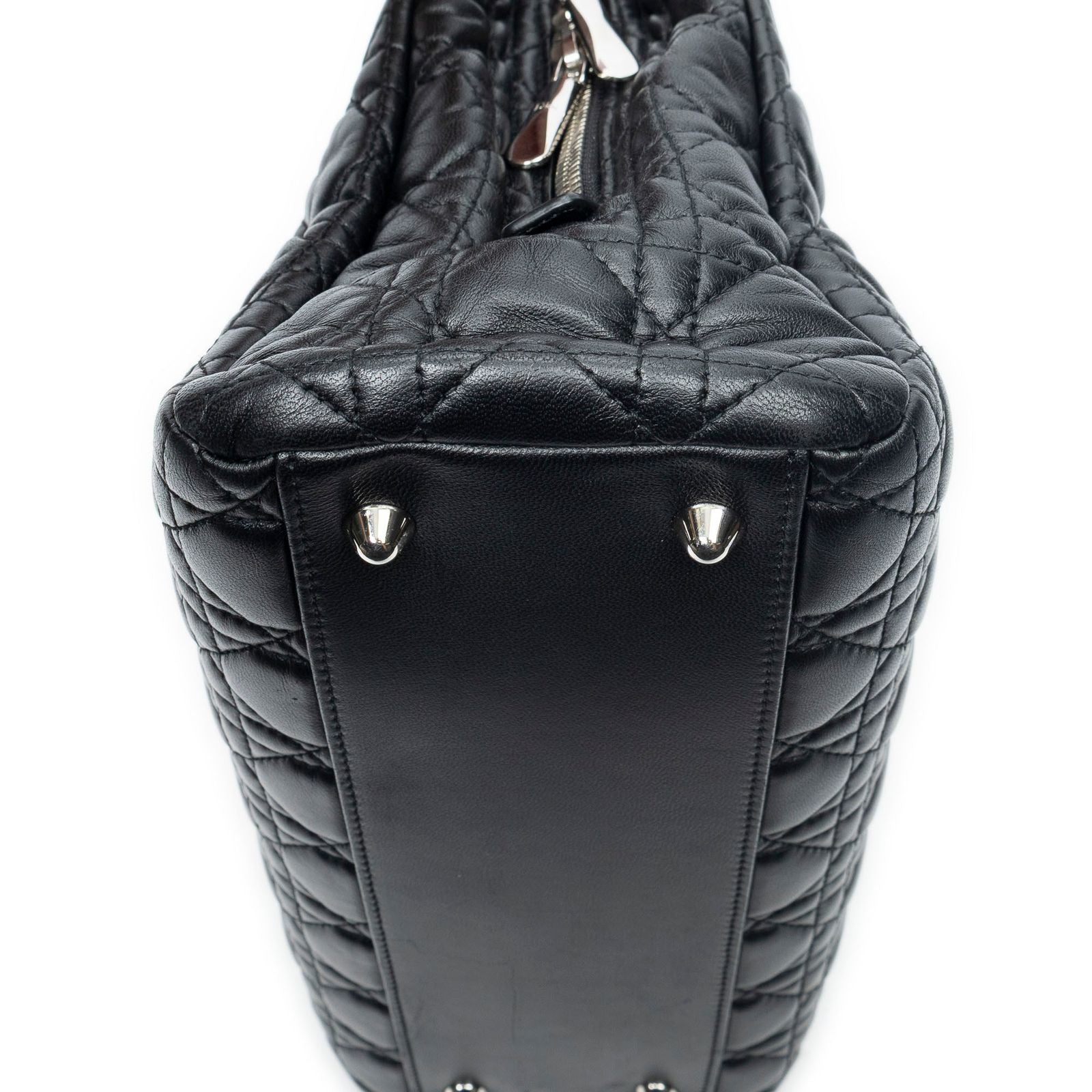 Dior Soft Shopping Tote Bag Black Kanaj Lambskin Leather — view 7