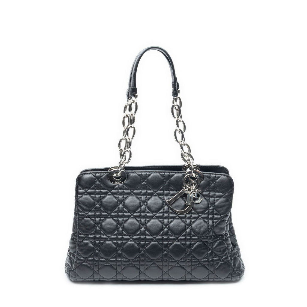 Dior Soft Shopping Tote Bag Black Kanaj Lambskin Leather
