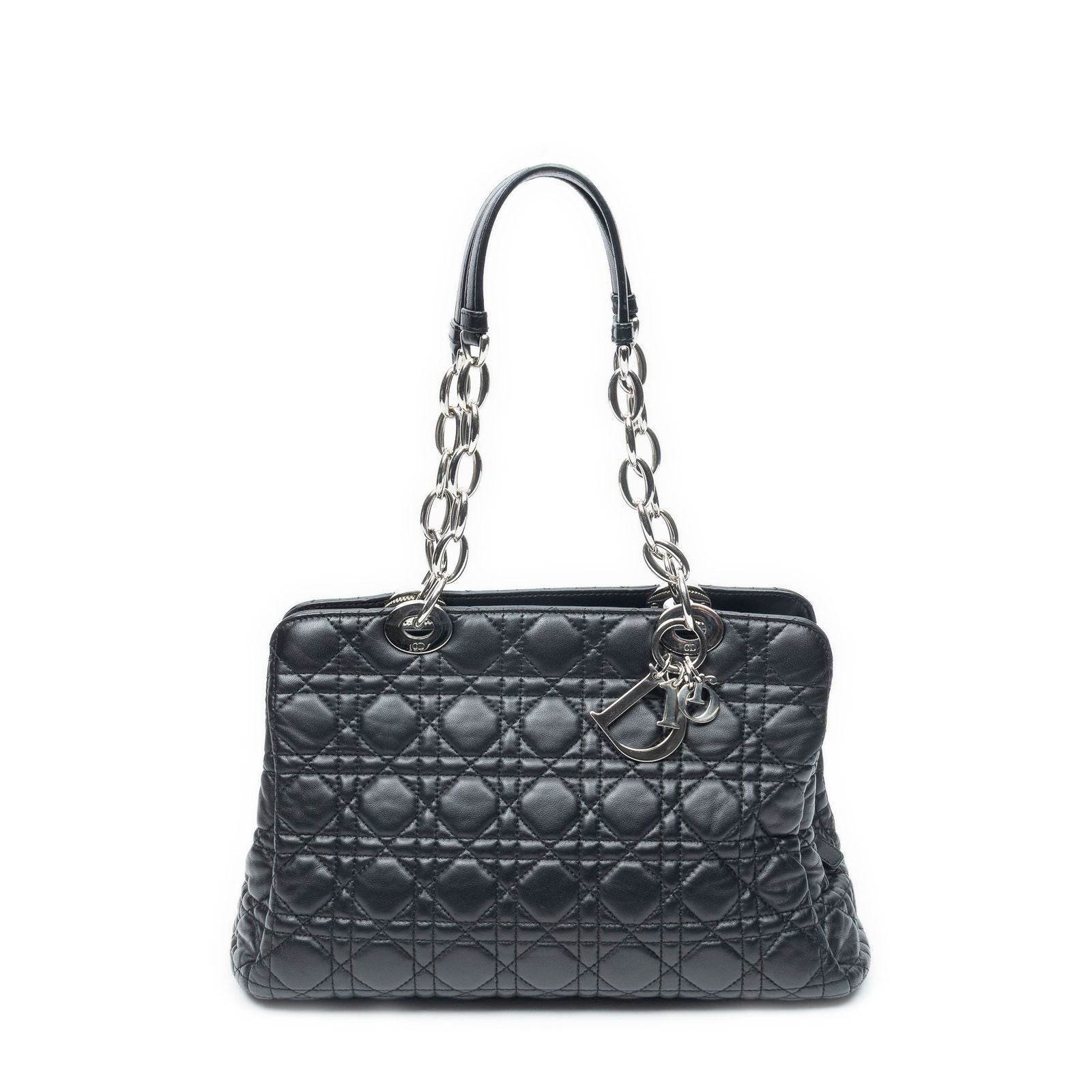 Dior Soft Shopping Tote Bag Black Kanaj Lambskin Leather