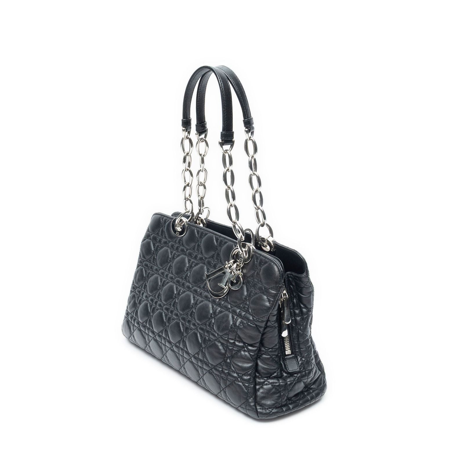 Dior Soft Shopping Tote Bag Black Kanaj Lambskin Leather — view 2