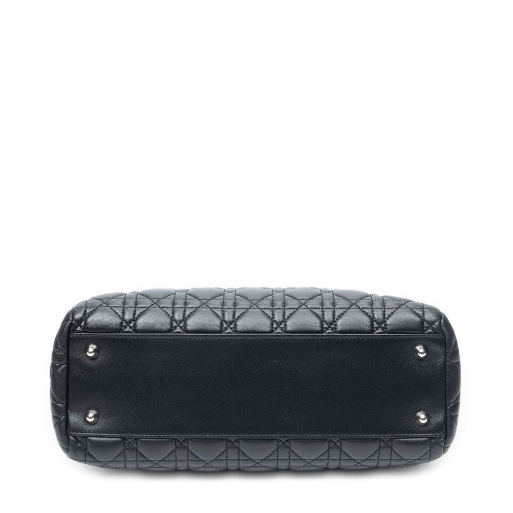 Dior Soft Shopping Tote Bag Black Kanaj Lambskin Leather — view 6