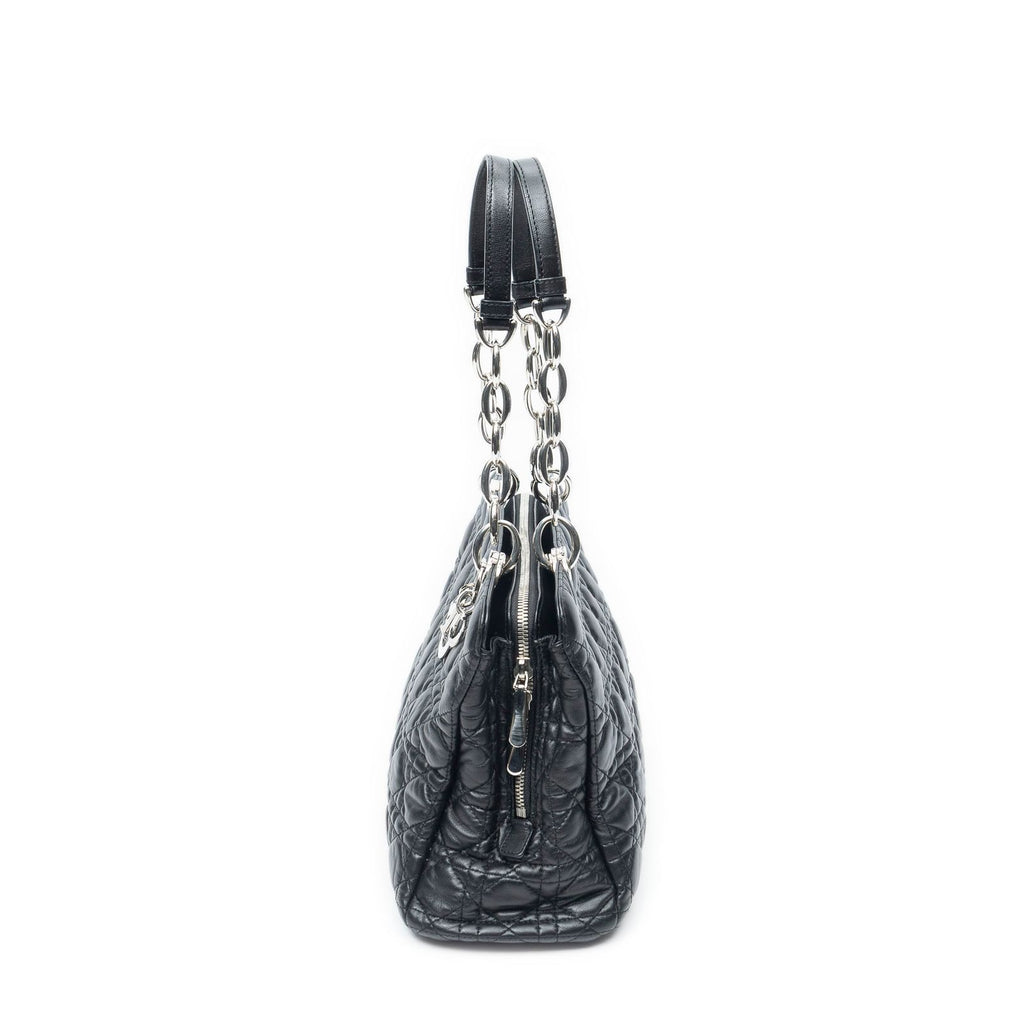 Dior Soft Shopping Tote Bag Black Kanaj Lambskin Leather — view 3