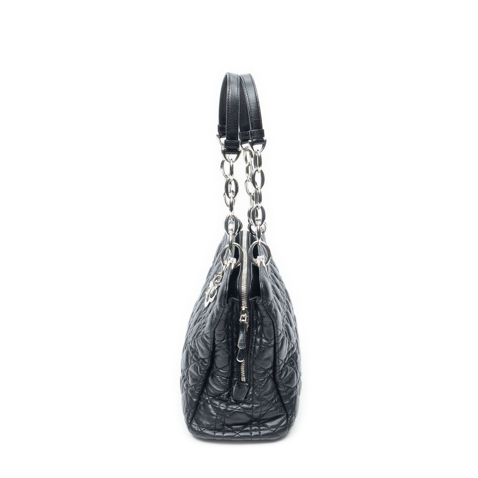 Dior Soft Shopping Tote Bag Black Kanaj Lambskin Leather — view 3