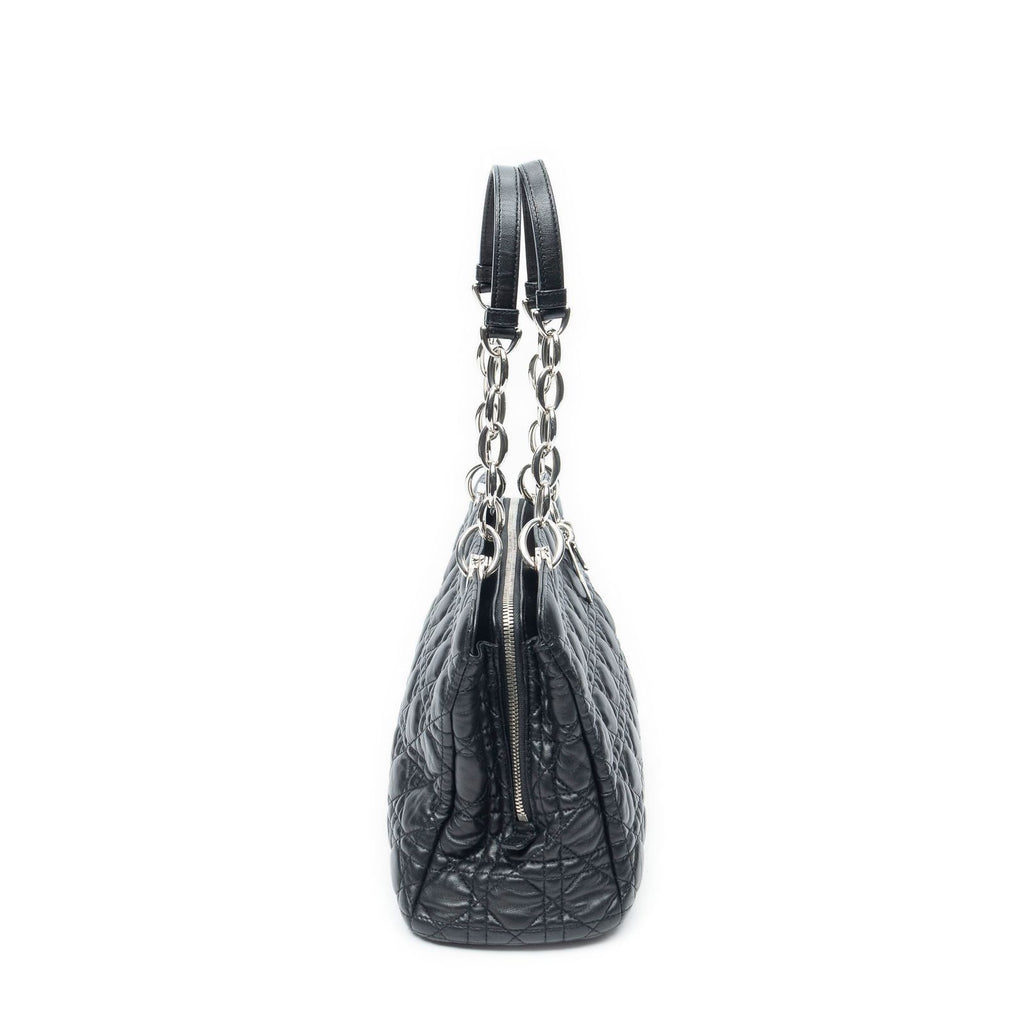 Dior Soft Shopping Tote Bag Black Kanaj Lambskin Leather — view 4
