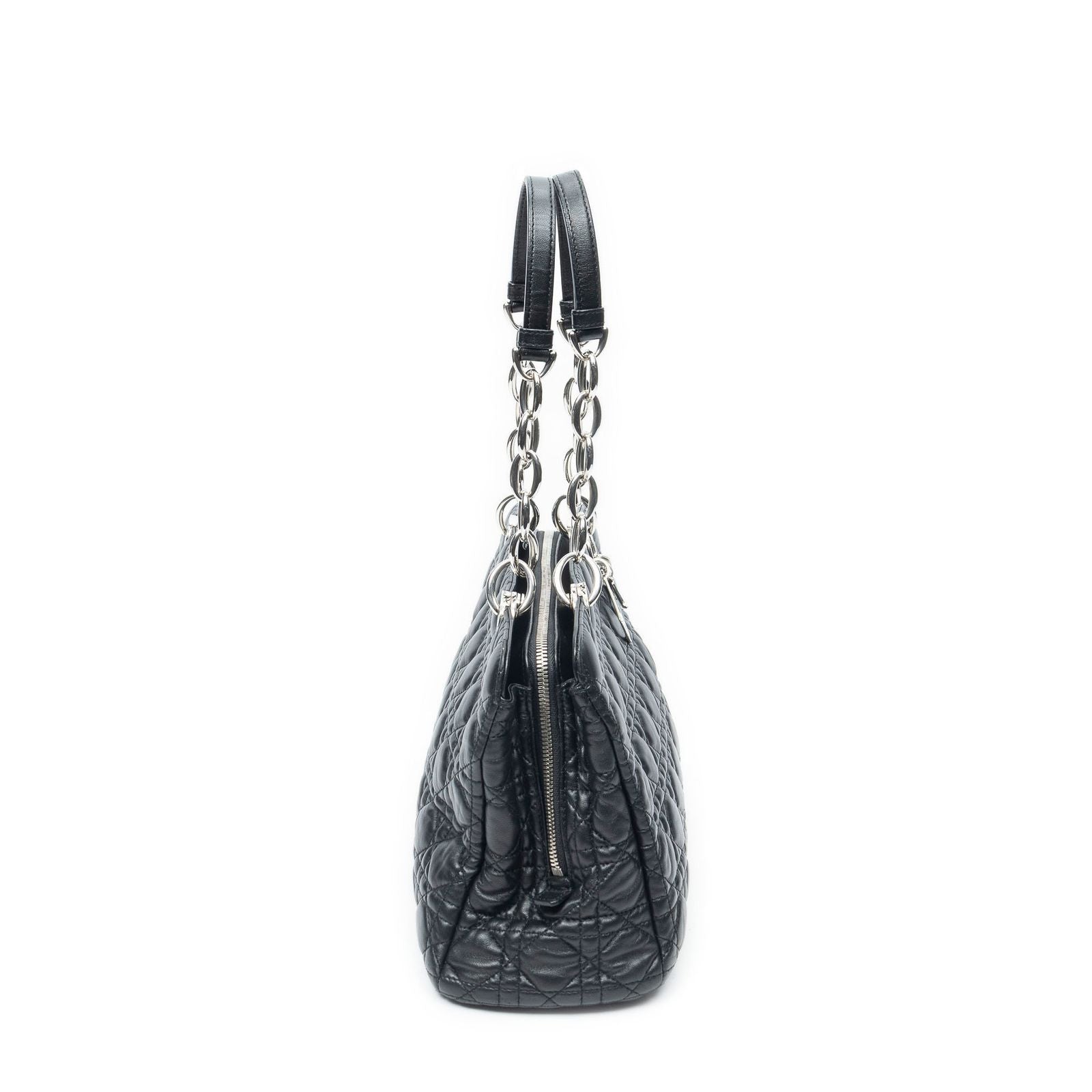 Dior Soft Shopping Tote Bag Black Kanaj Lambskin Leather — view 4
