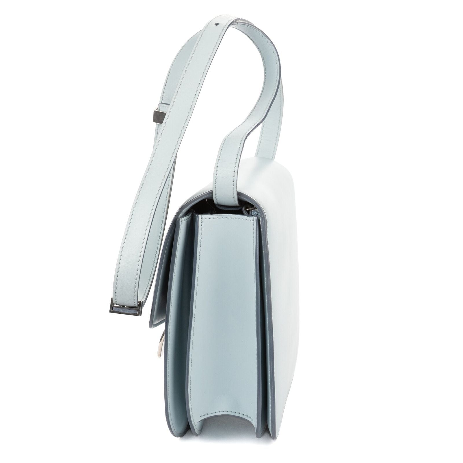 Celine Medium Classic Box Light Blue Smooth Calfskin Shoulder Bag — view 3