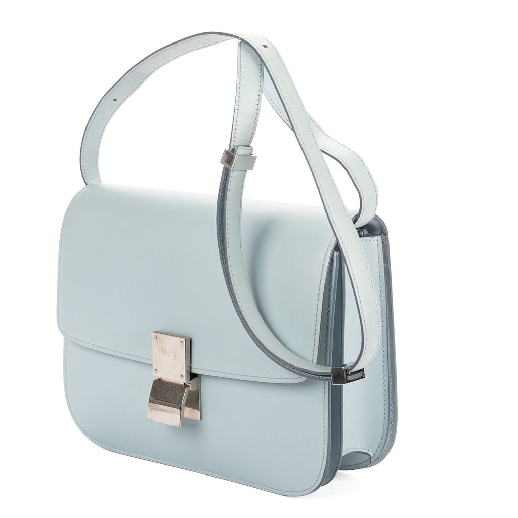 Celine Medium Classic Box Light Blue Smooth Calfskin Shoulder Bag — view 2