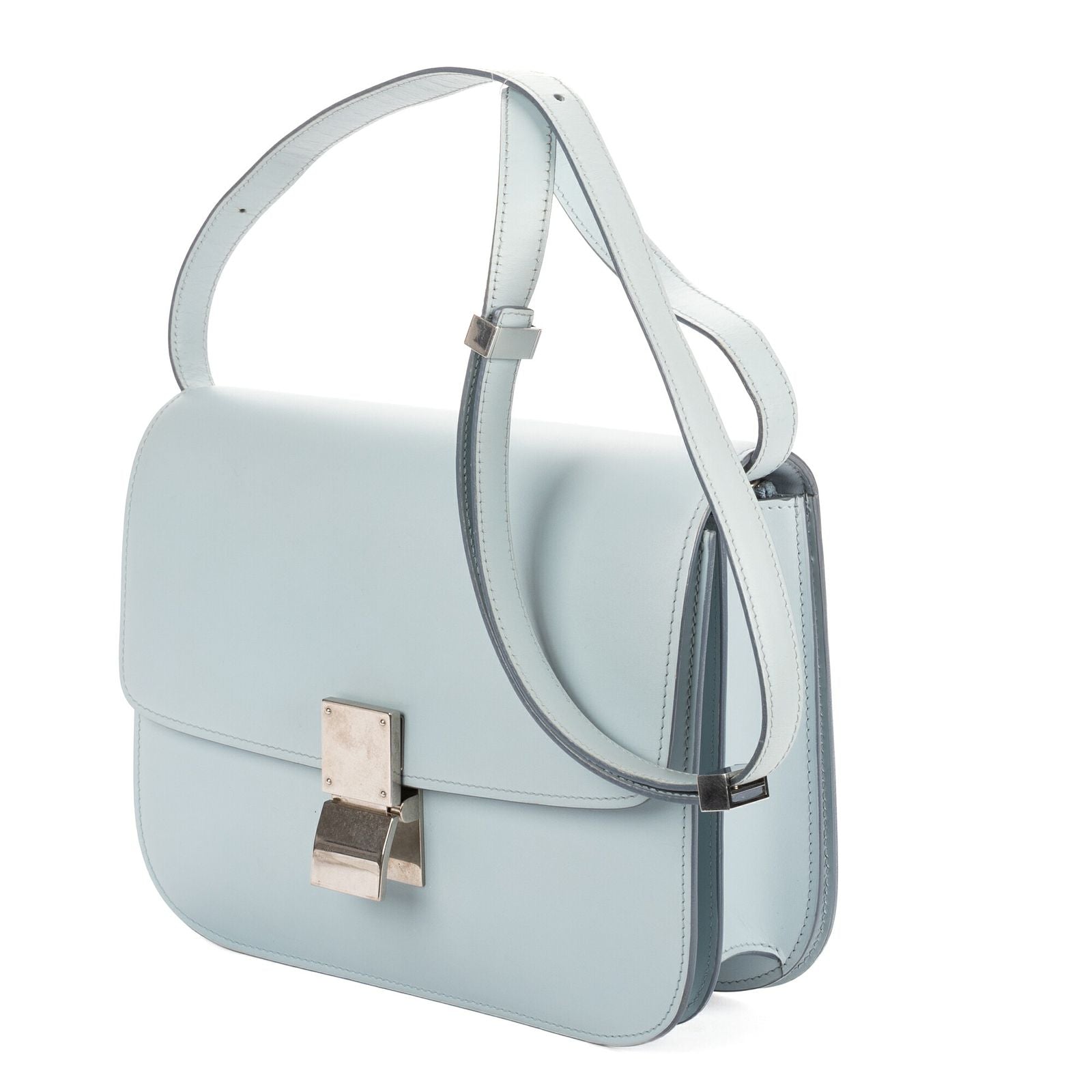 Celine Medium Classic Box Light Blue Smooth Calfskin Shoulder Bag — view 2