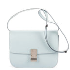 Celine Medium Classic Box Light Blue Smooth Calfskin Shoulder Bag