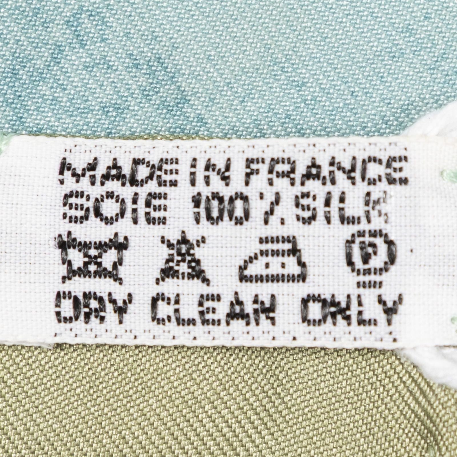 Hermes Scarf Green Blue Ivory 100% Twill Silk — view 5