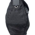 Prada Small Buckle Flap Bag Messenger Black Nylon Canvas — view 8