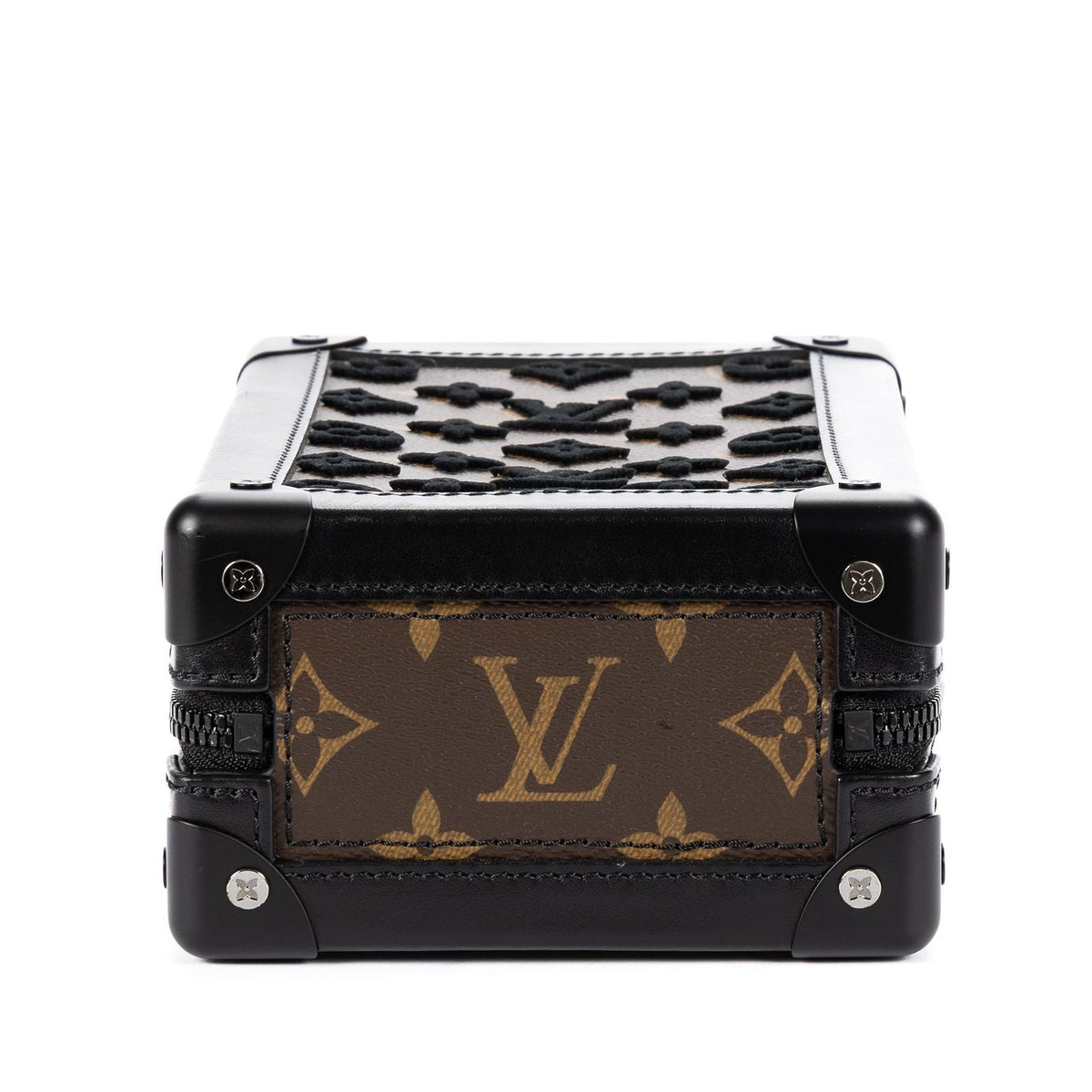 Louis Vuitton Ltd Ed Mesh Mini Soft Trunk Vertical Brown Black Monogram Canvas — view 6