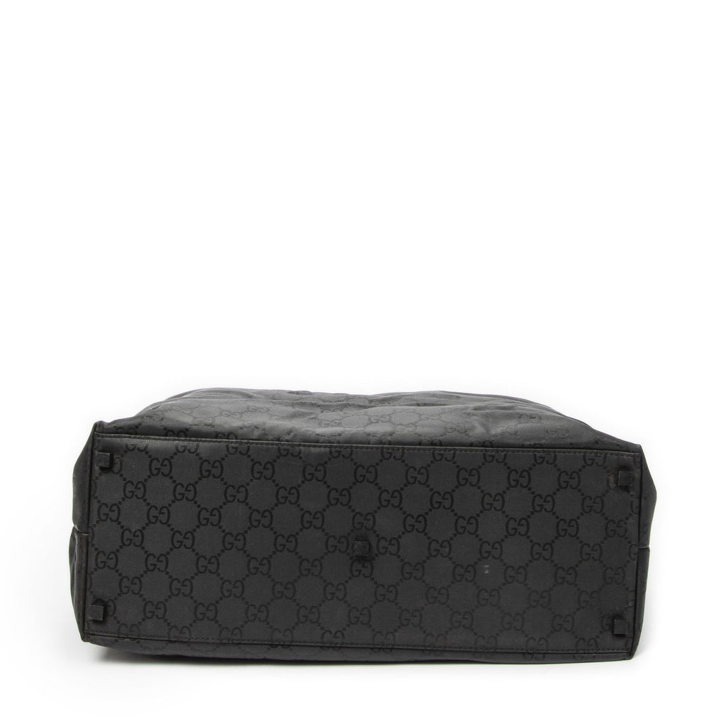 Gucci Large Zip Hobo Black GG Nylon Canvas — view 6