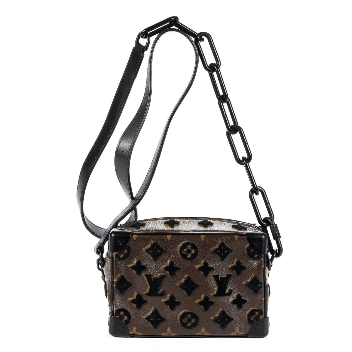Louis Vuitton Ltd Ed Mesh Mini Soft Trunk Brown Black Monogram Canvas — view 5