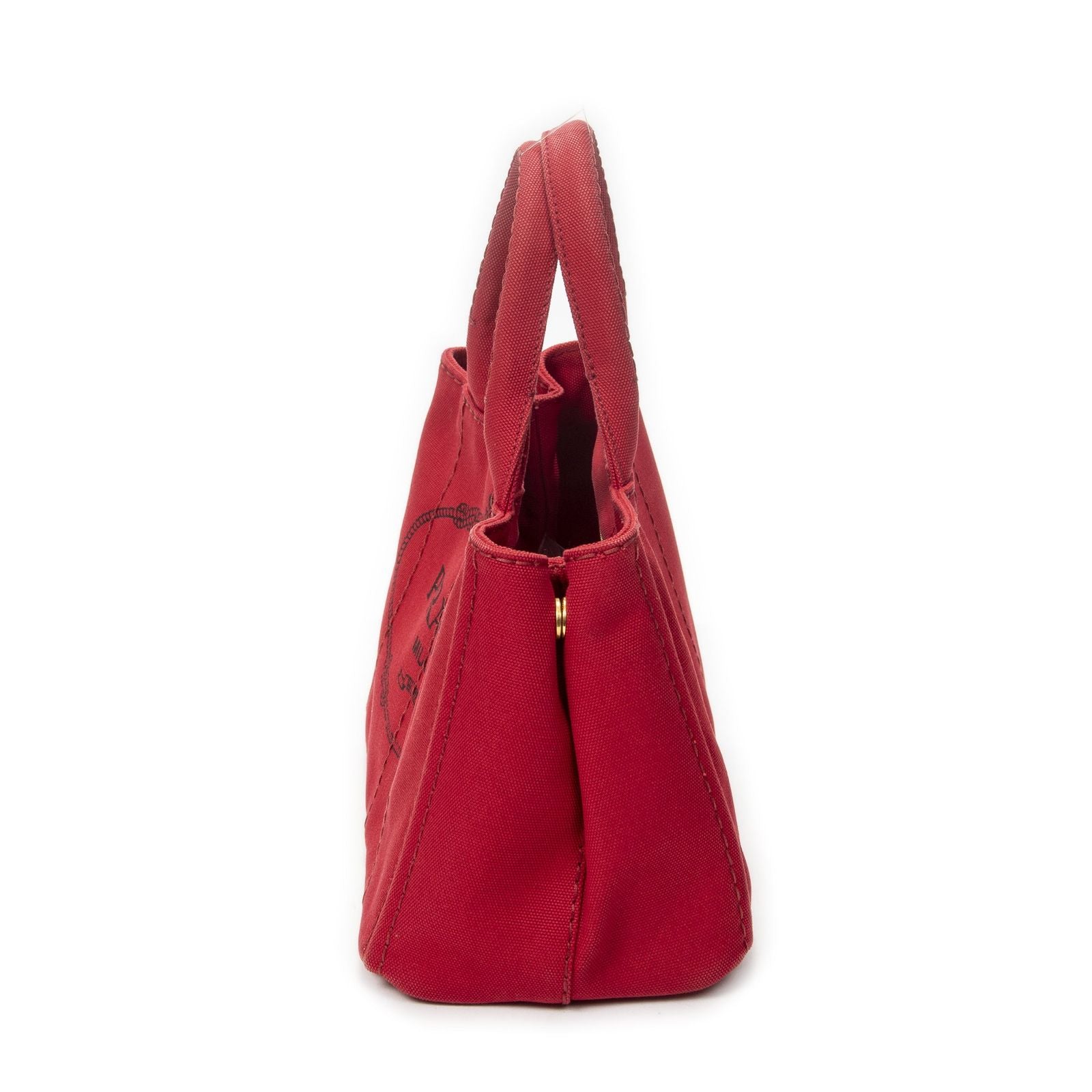Prada Canapa Small Tote Bag Red Canvas — view 3