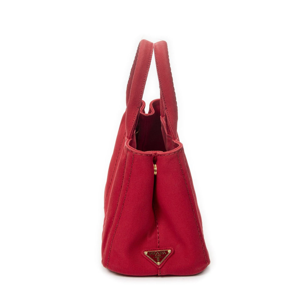 Prada Canapa Small Tote Bag Red Canvas — view 4