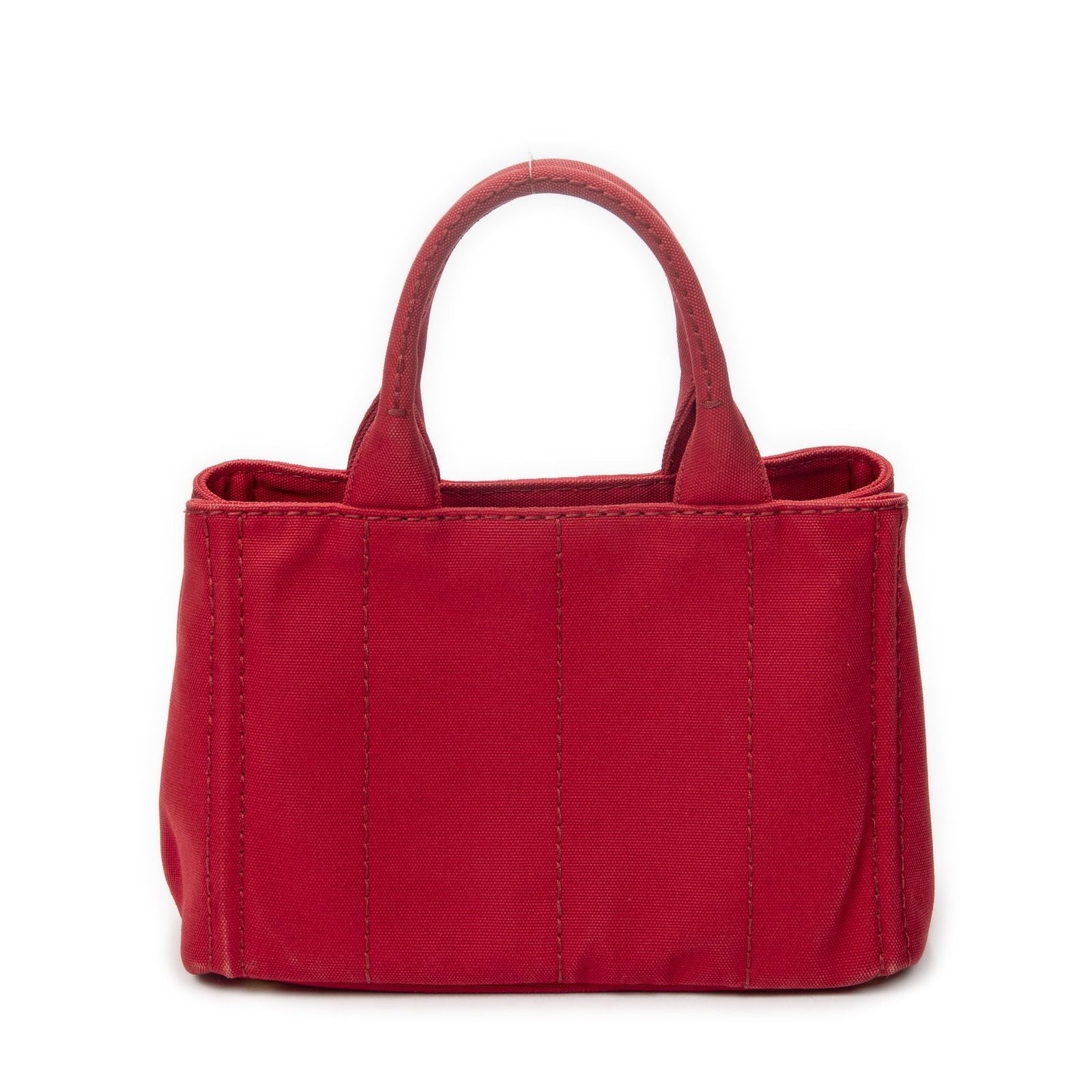 Prada Canapa Small Tote Bag Red Canvas — view 5