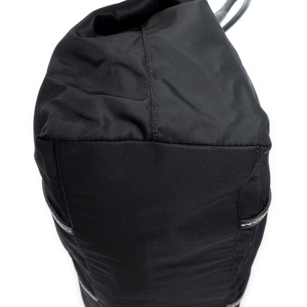 Prada Shopping Tote Bag Black Nylon Canvas — view 8