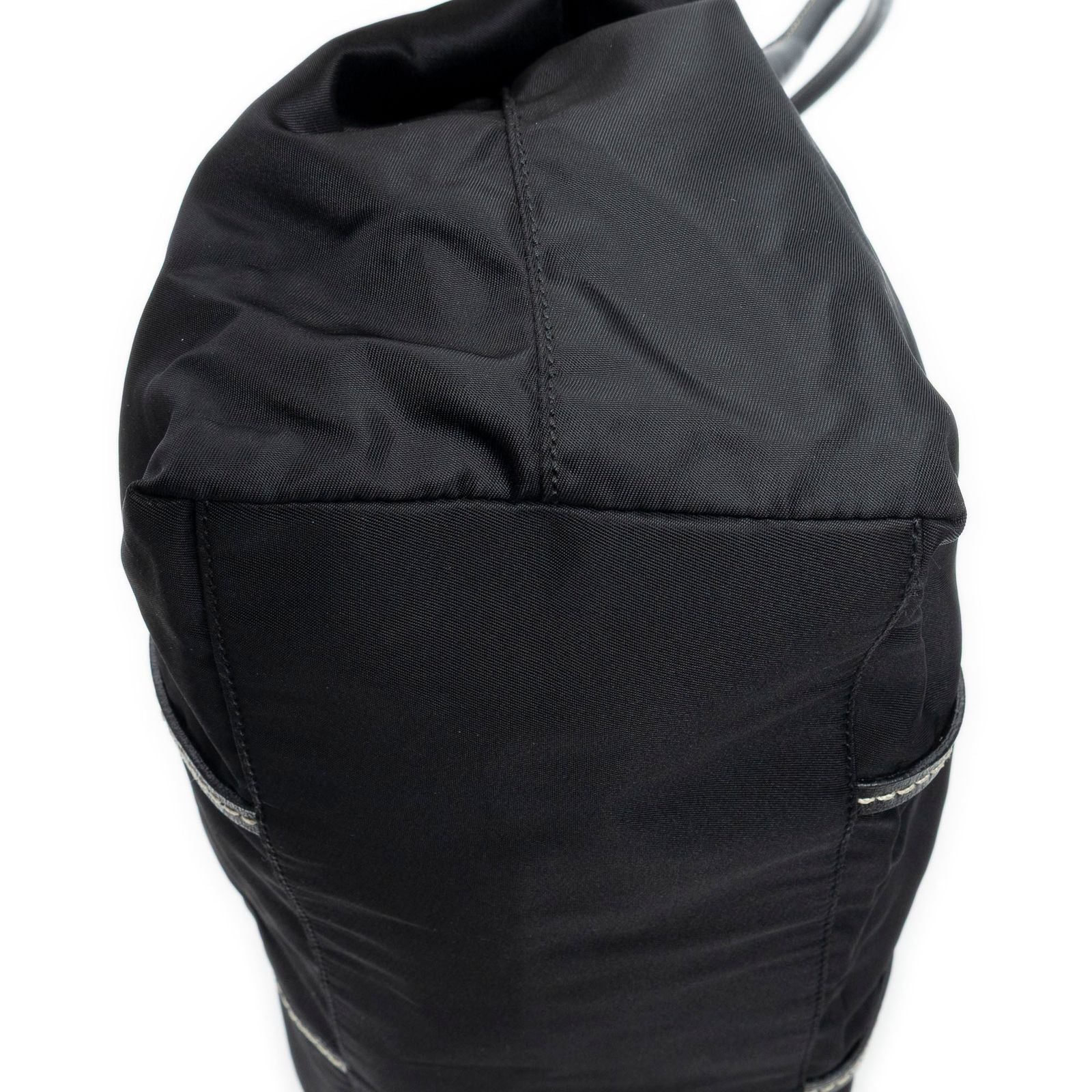 Prada Shopping Tote Bag Black Nylon Canvas — view 8