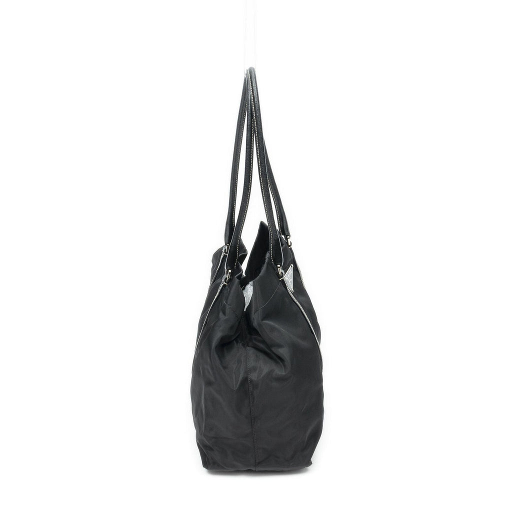 Prada Shopping Tote Bag Black Nylon Canvas — view 4