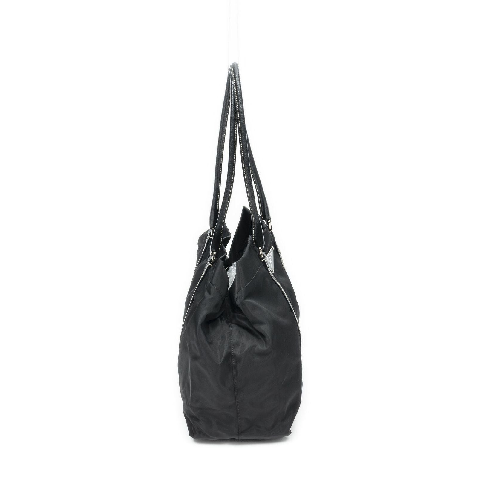 Prada Shopping Tote Bag Black Nylon Canvas — view 4