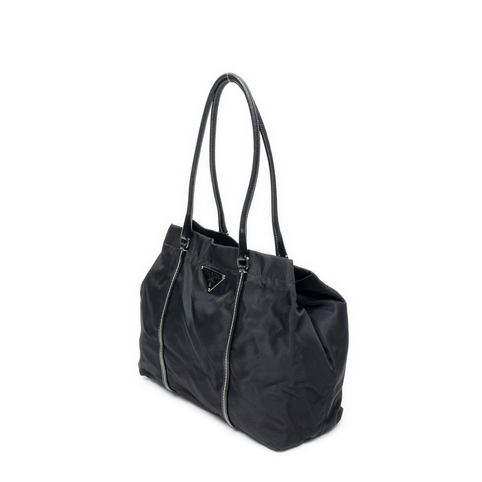 Prada Shopping Tote Bag Black Nylon Canvas — view 2