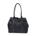 Prada Shopping Tote Bag Black Nylon Canvas