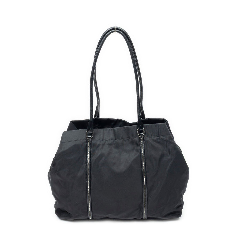 Prada Shopping Tote Bag Black Nylon Canvas — view 5