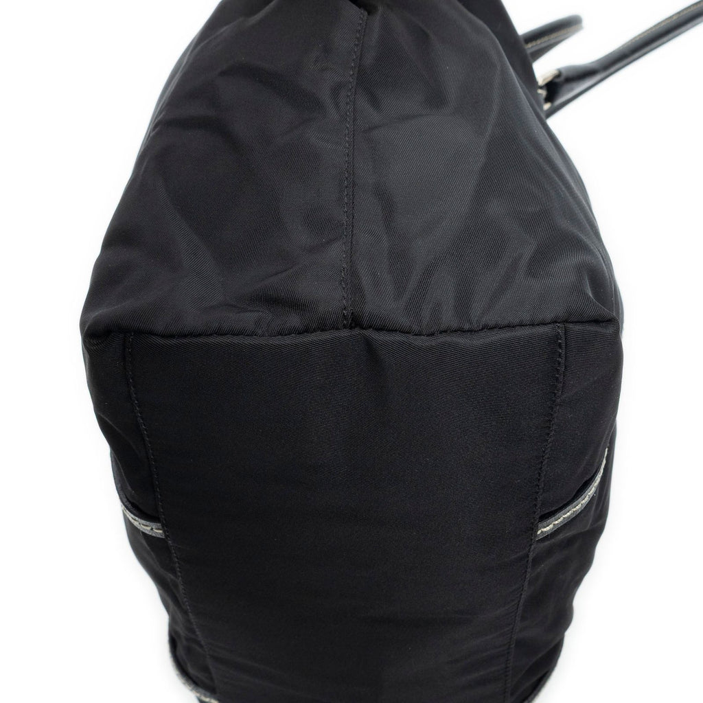 Prada Shopping Tote Bag Black Nylon Canvas — view 7