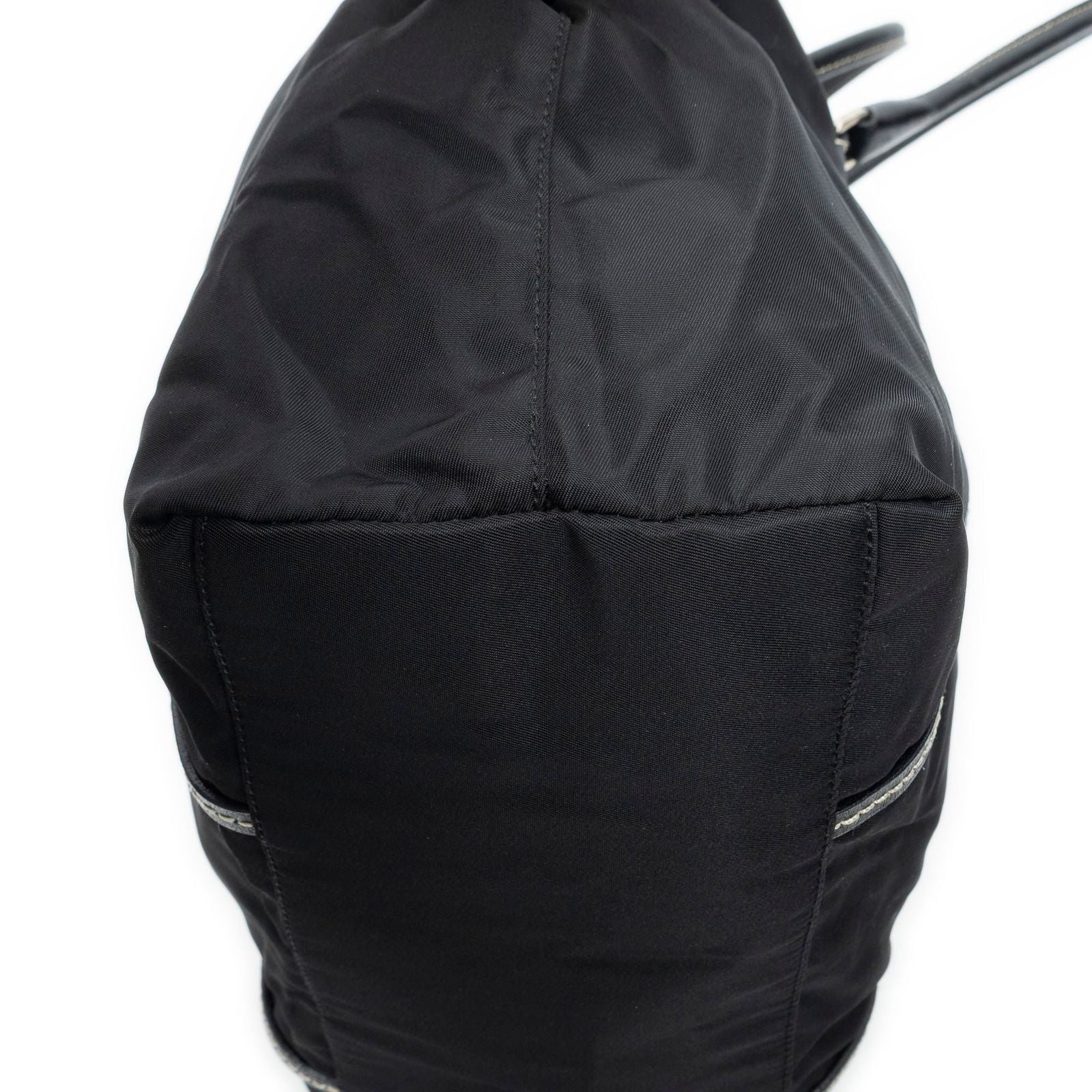 Prada Shopping Tote Bag Black Nylon Canvas — view 7