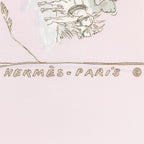 Hermes Scarf Light Pink Green Silk — view 4