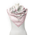 Hermes Scarf Light Pink Green Silk
