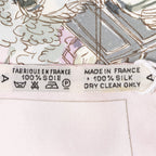 Hermes Scarf Light Pink Green Silk — view 5