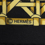 Hermes Scarf Black Gold Silk — view 4