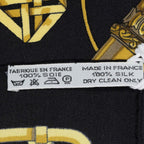 Hermes Scarf Black Gold Silk — view 5
