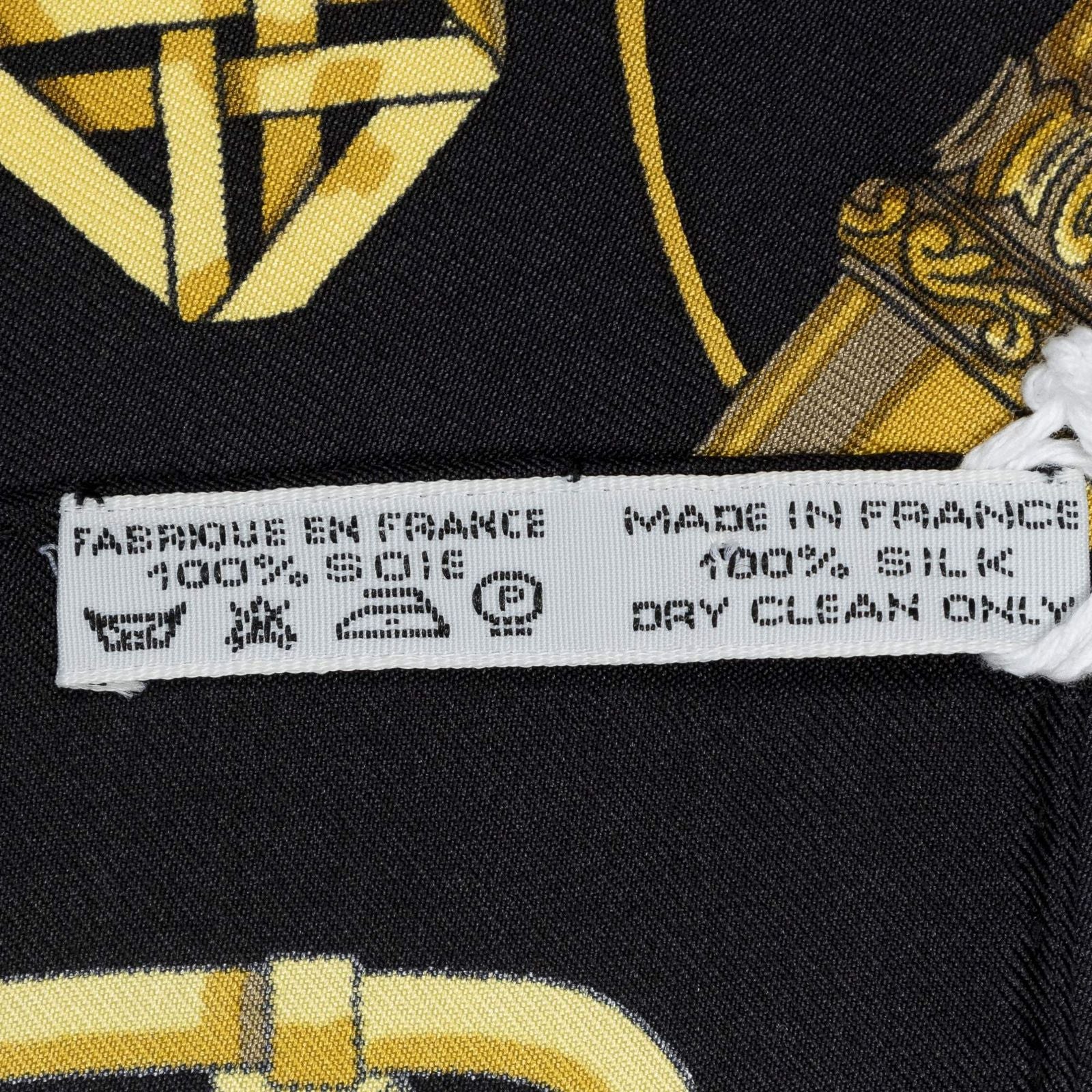 Hermes Scarf Black Gold Silk — view 5