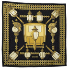 Hermes Scarf Black Gold Silk — view 2
