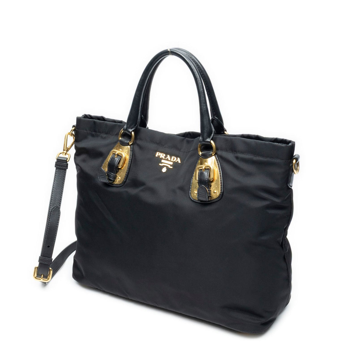 Prada Shopping Tote Bag Black Nylon Canvas — view 2