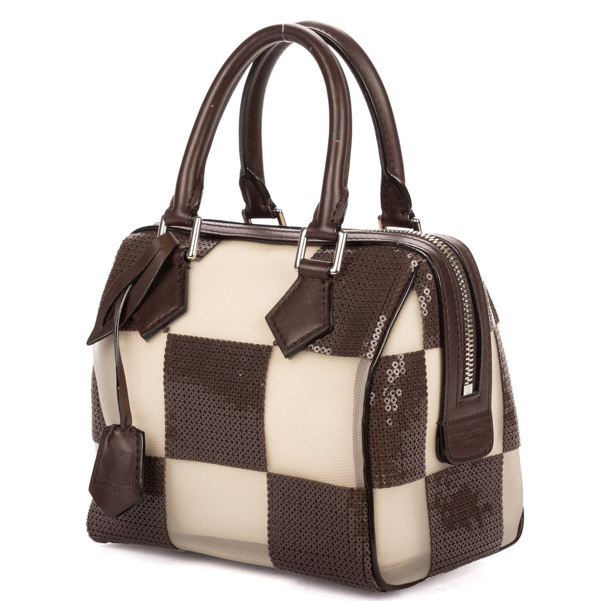 Louis Vuitton Spring Collection Mini Speedy Cube Dark Brown Beige Damier Check — view 2