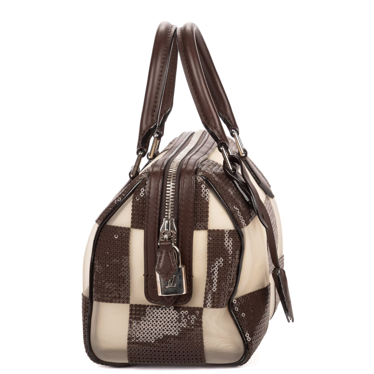 Louis Vuitton Spring Collection Mini Speedy Cube Dark Brown Beige Damier Check — view 4